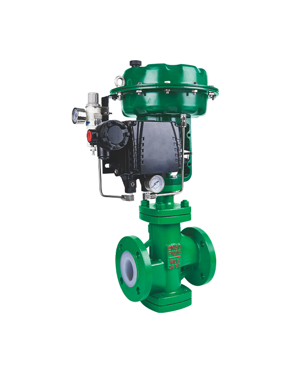 Fluorine lined pneumatic film single-seat regulating valve
