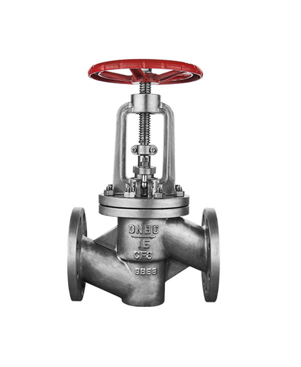 Fluorine lined stop valve