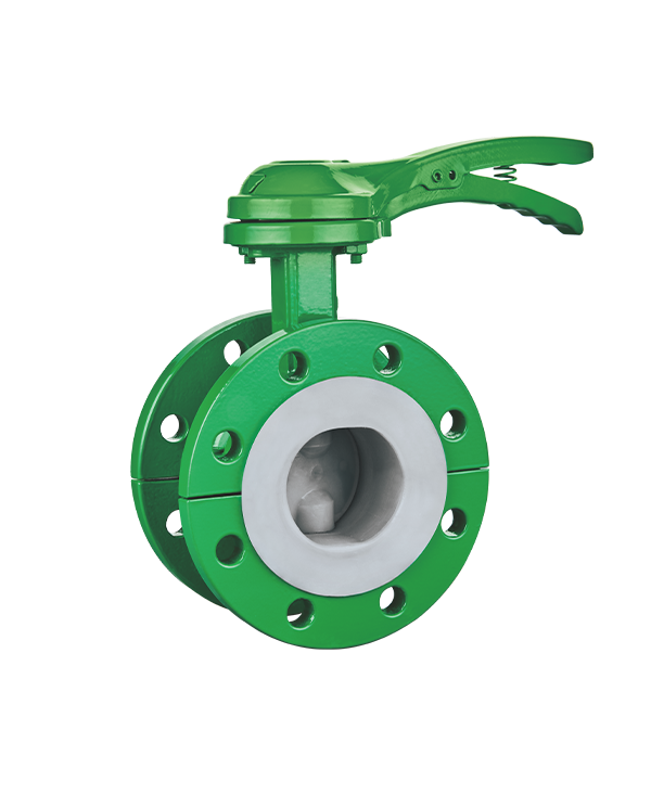 Fluorine flanged butterfly valve