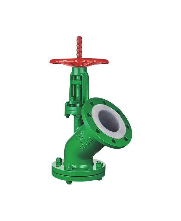 Fluorine lined stop valve